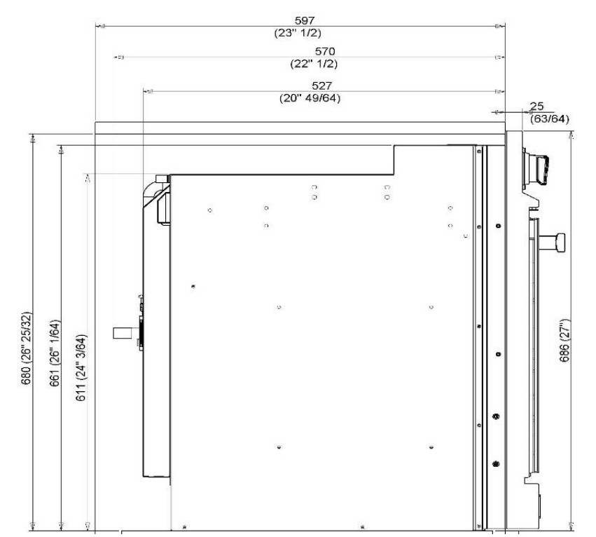 Verona VEBIG30NSS side profile dimensions