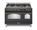 Lofra G700 48 inch Dolcevita Series Freestanding Dual Fuel Range with 7 Sealed Brass Burners, 4.27 cu. ft. Total Oven Capacity and True European Convection