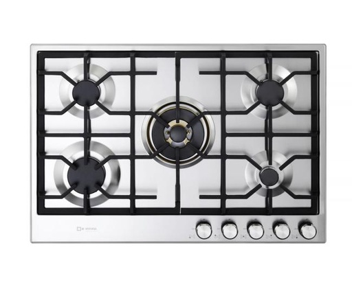[VDGCT530FSS] Verona VDGCT530FSS 30 inch Italian-Made Gas Cooktop with 5 Brass Burners and Continuous Cast Iron Grates in Stainless Steel