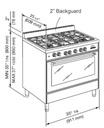 Verona VPFSGE365 36 inch Prestige Freestanding Dual Fuel Range with 5 Sealed Burners, 4 cu. ft. Oven Capacity and European Convection