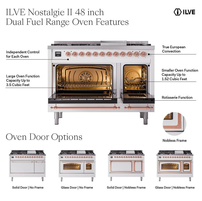 ILVE UP48F Nostalgie II 48 inch Dual Fuel Range