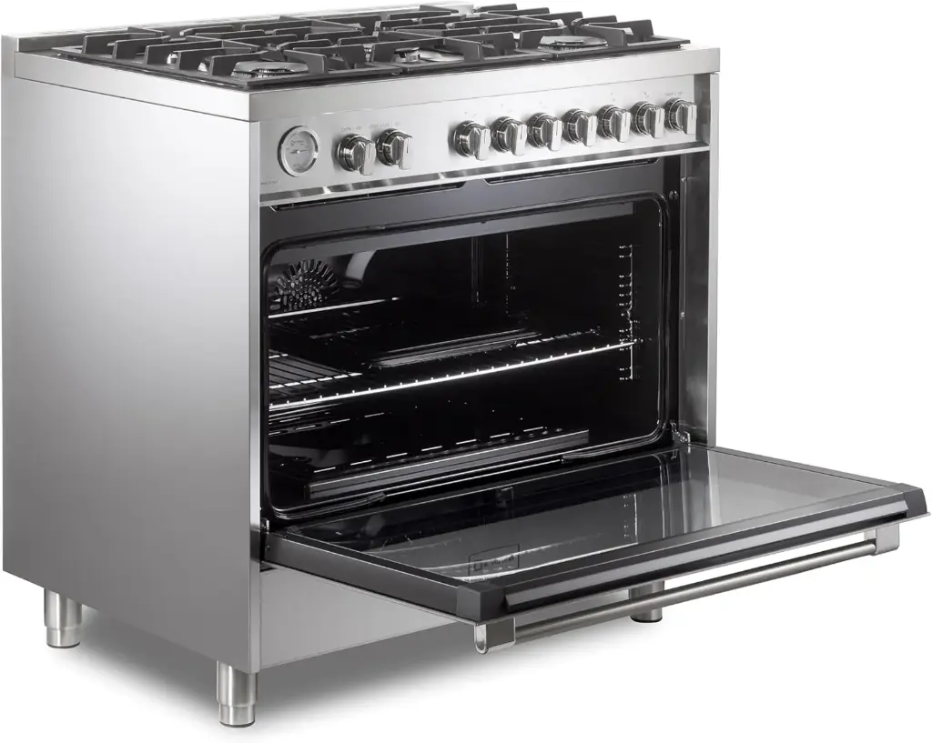 Verona VPRFSGG365SS-left angle door opened