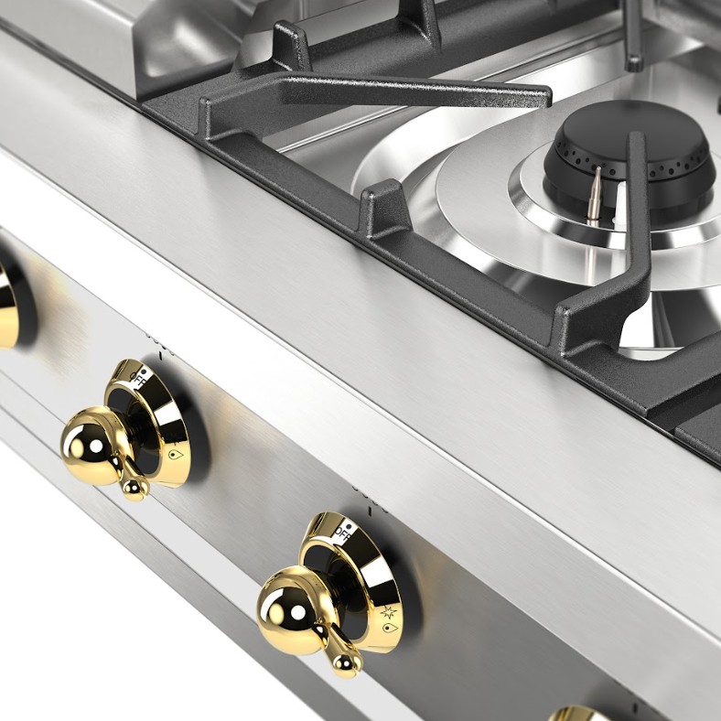ILVE UHCP48FNSSG close up on knobs