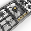 ILVE UHCPT95NSSG close up on center dual burner
