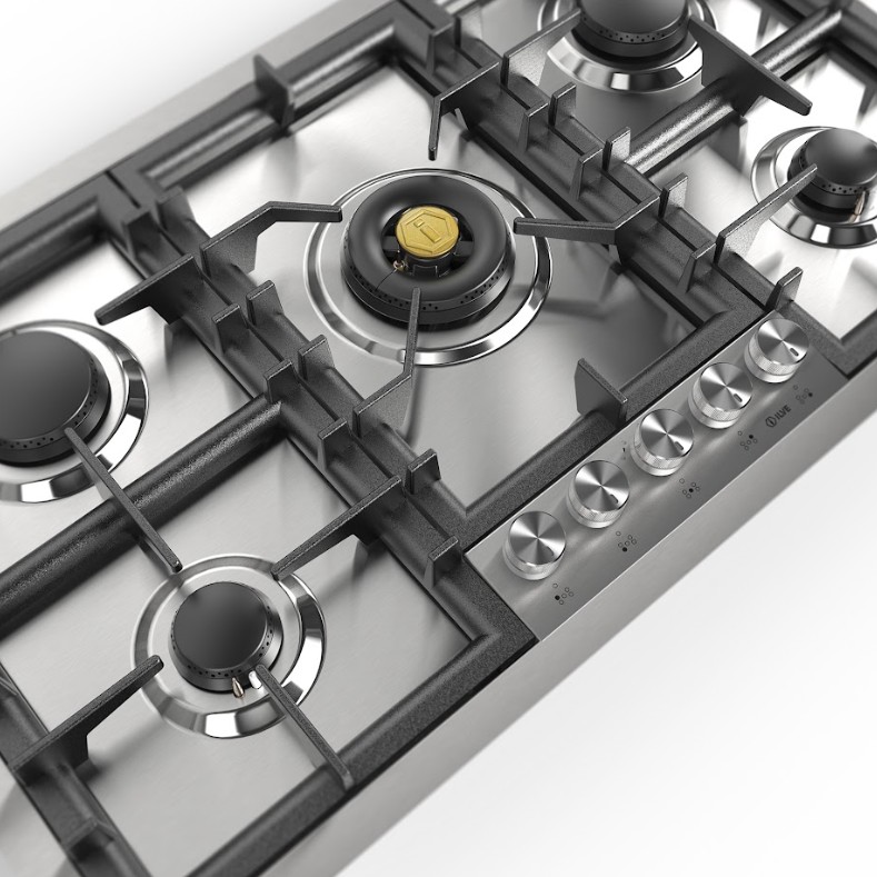 ILVE UHCPT95SS close up on dual burner