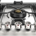 ILVE UHCPMT95SS front view close up on dual burner and knobs