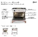 ILVE UM36F Majestic III 36 inch Dual Fuel Range with 6 Black Brass Burners and Griddle, Dual Function Burner up to 25,000 BTU