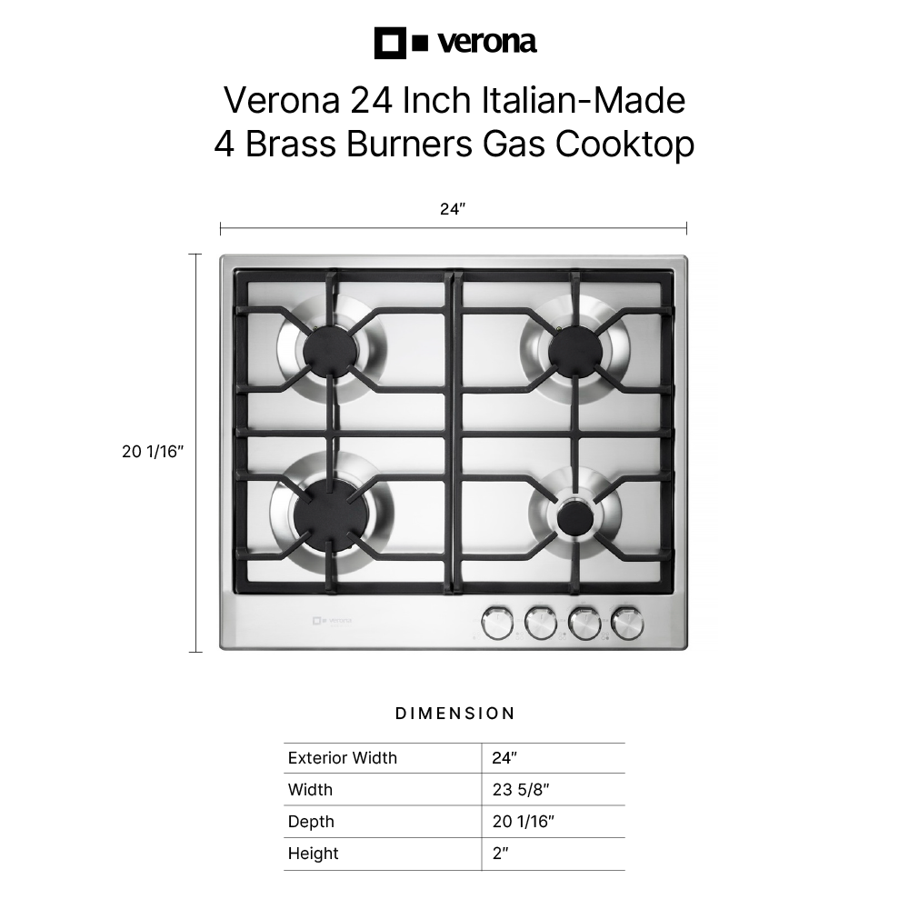 Verona VDGCT424FSS dimensions