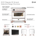 ILVE UMIB36N Majestic III 36 inch Induction Range with 6 Elements, 3.5 cu. ft. Total Oven Capacity