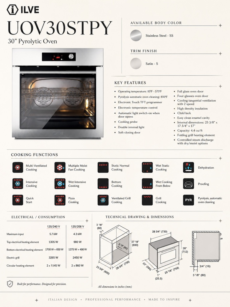 ILVE UOV30STPYS infographic