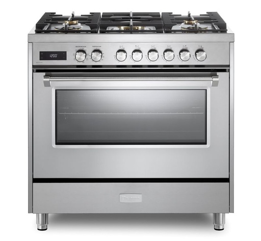 [VUFSGE365SS] Verona VUFSGE365 36 inch Ultima Collection Freestanding Dual Fuel Range with 5 Sealed SABAF Brass Burners, 5 cu. ft. Oven Capacity  (Stainless Steel)