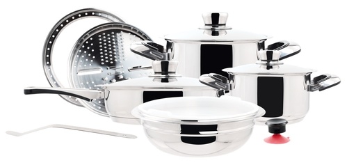 [NS12SET] Verona NS12SET 12-pc Cookware Set, Stainless Steel, Induction Compatible