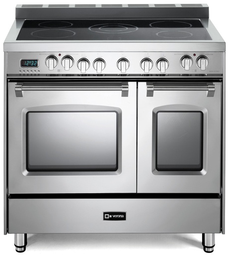[VPFSEE365DSS] Verona VPFSEE365D 36 inch Prestige Series Freestanding Double Oven Electric Range with 5 Elements, 3.5 cu. ft. Total Oven Capacity, European Convection (Stainless Steel)