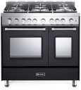 Verona VPFSGG365D 36 inch Prestige Series Freestanding Gas Double Oven Range with 5 Sealed Burners, 3.9 cu. ft. Oven Capacity, Convection