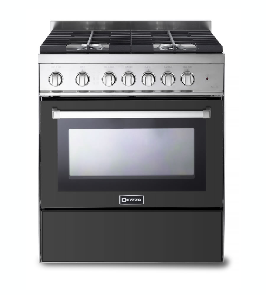 Verona VEFSGG304N 30 inch Freestanding Gas Range with 4 Sealed Burners, 3.6 cu. ft. Oven Capacity and Convection Oven