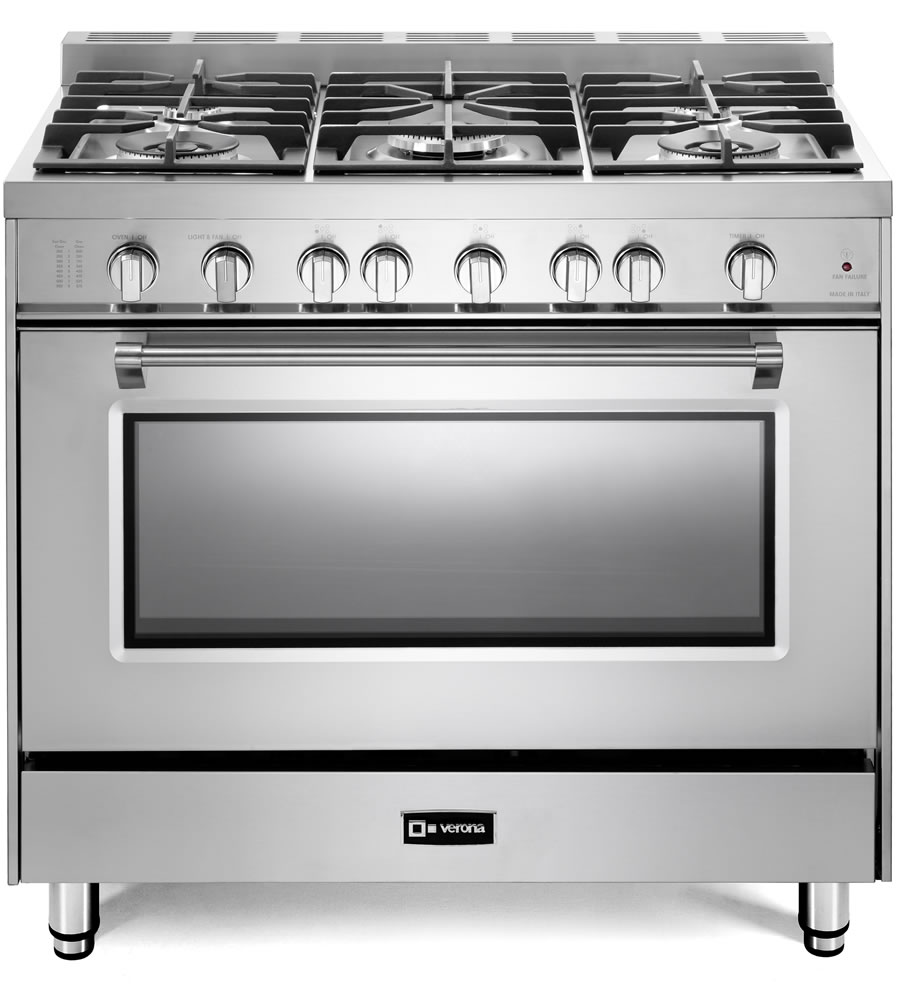Verona VPFSGG365 36 inch Prestige Series Freestanding Gas Range with 5 Sealed Burners, 4 cu. ft. Oven Capacity and Convection
