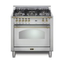 Lofra G500 30 inch Dolcevita Series Freestanding Dual Fuel Range with 5 Sealed Brass Burners, 3 cu. ft. Oven Capacity and True European Convection
