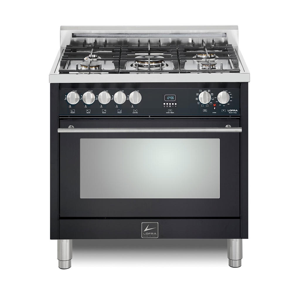 Lofra MSS36M0G500 36 inch Maestro Series Freestanding Dual Fuel Range with 5 Sealed Brass Burners, 3 cu. ft. Oven Capacity and True European Convection
