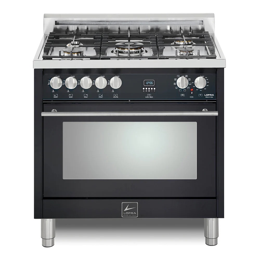 Lofra MSS36M0G500 36 inch Maestro Series Freestanding Dual Fuel Range with 5 Sealed Brass Burners, 3 cu. ft. Oven Capacity and True European Convection