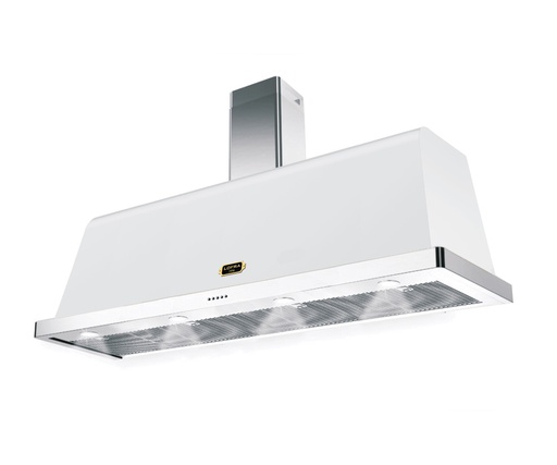 [ARBP60O] Lofra AR 60 inch Dolcevita Series Chimney Wall Hood with 598 CFM, LED Lighting and Stainless Steel Baffle Filters (White, Brass)
