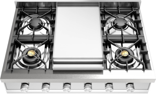 [UHCP36FSS] ILVE UHCP36F Professional Plus II 36 inch Built-In Gas Rangetop with Griddle, in Stainless Steel  (Natural Gas)