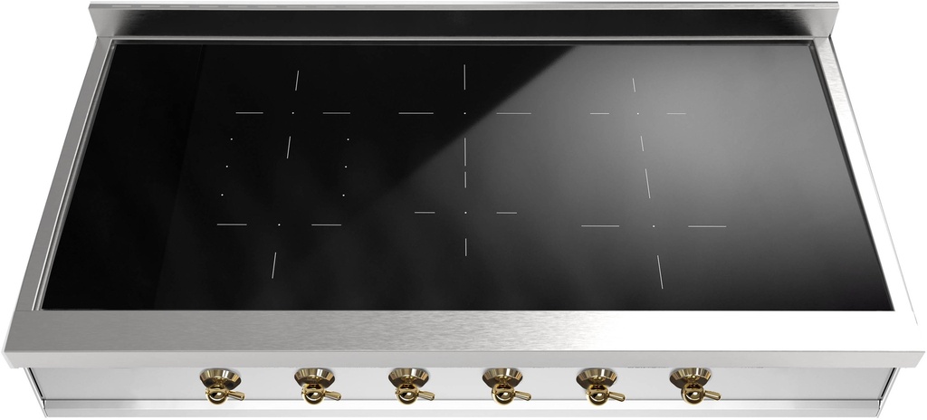 ILVE UHCPI486N Nostalgie II 48 inch Built-In Induction Rangetop with 6 Elements, Stainless Steel