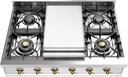 ILVE UHCP36FN Nostalgie II 36 inch Built-In Gas Rangetop with 6 Burners and Griddle, in Stainless Steel 