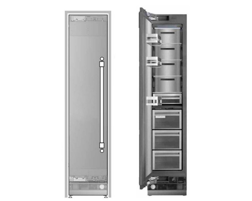 ILVE UFFC18SIN 18 inch Freezer Column with 8.6 cu. ft. Capacity, Automatic Ice Maker, up to 3.9 lb Daily Production, Full Size Ceiling LED Illumination Panel