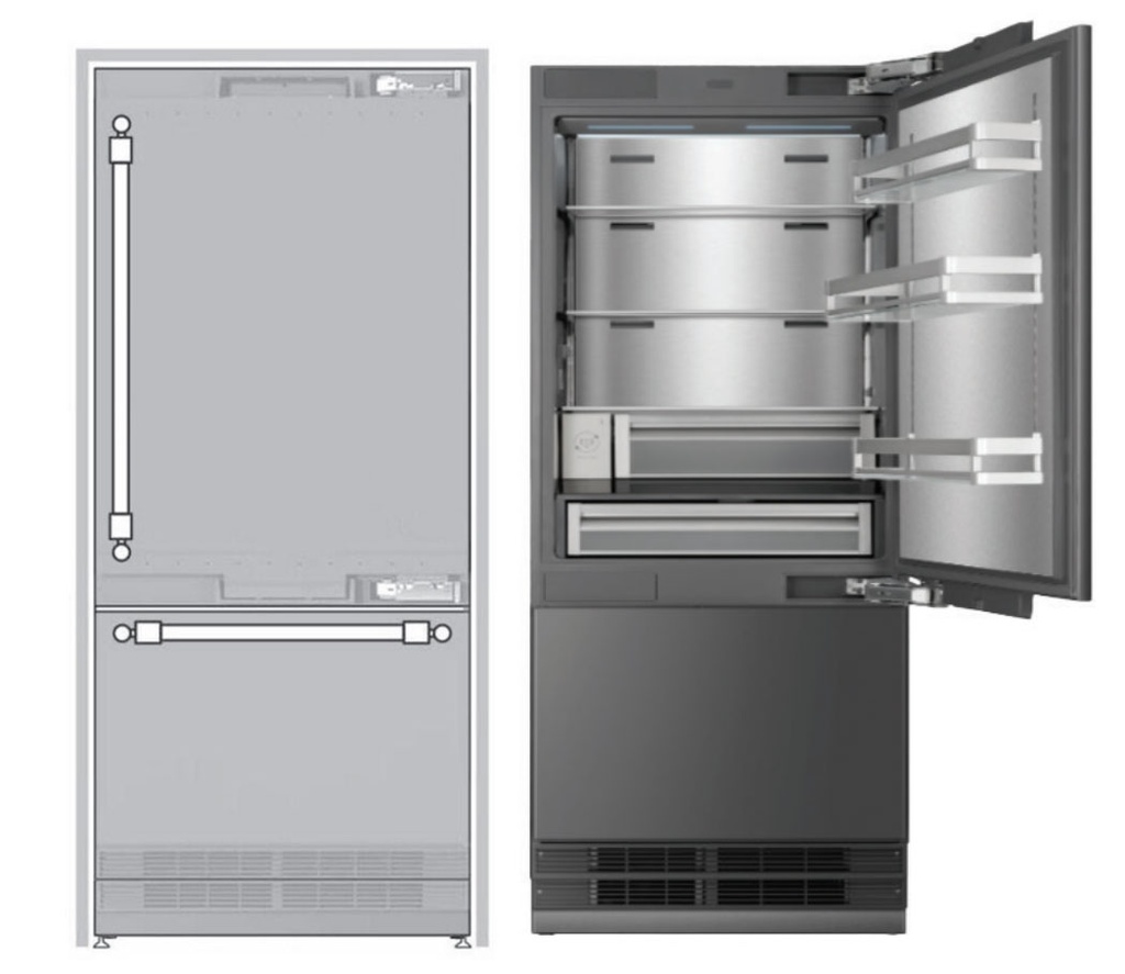 ILVE URBM36SIWPRY 36 inch Built-In Bottom Freezer Refrigerator with 19.8 cu. ft. Capacity, Reversible Door, Energy Star, Sabbath Mode, Panel Ready