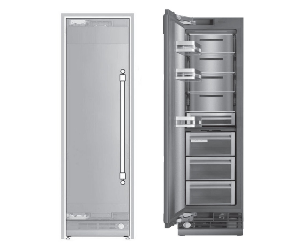 ILVE UFFC24SIN 24 inch Freezer Column with 12.3 cu. ft. Capacity, Automatic Ice Maker, up to 3.9 lb Daily Production, Full Size Ceiling LED Illumination Panel, Panel Ready