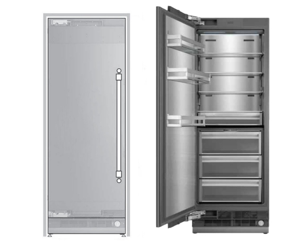 ILVE UFFC30SIN 30 inch Freezer Column with 16 cu. ft. Capacity, Automatic Ice Maker, up to 3.9 lb Daily Production, Full Size Ceiling LED Illumination Panel