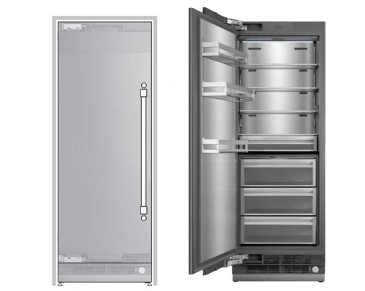 [UFFC30SINPRY] ILVE UFFC30SIN 30 inch Freezer Column with 16 cu. ft. Capacity, Automatic Ice Maker, up to 3.9 lb Daily Production, Full Size Ceiling LED Illumination Panel