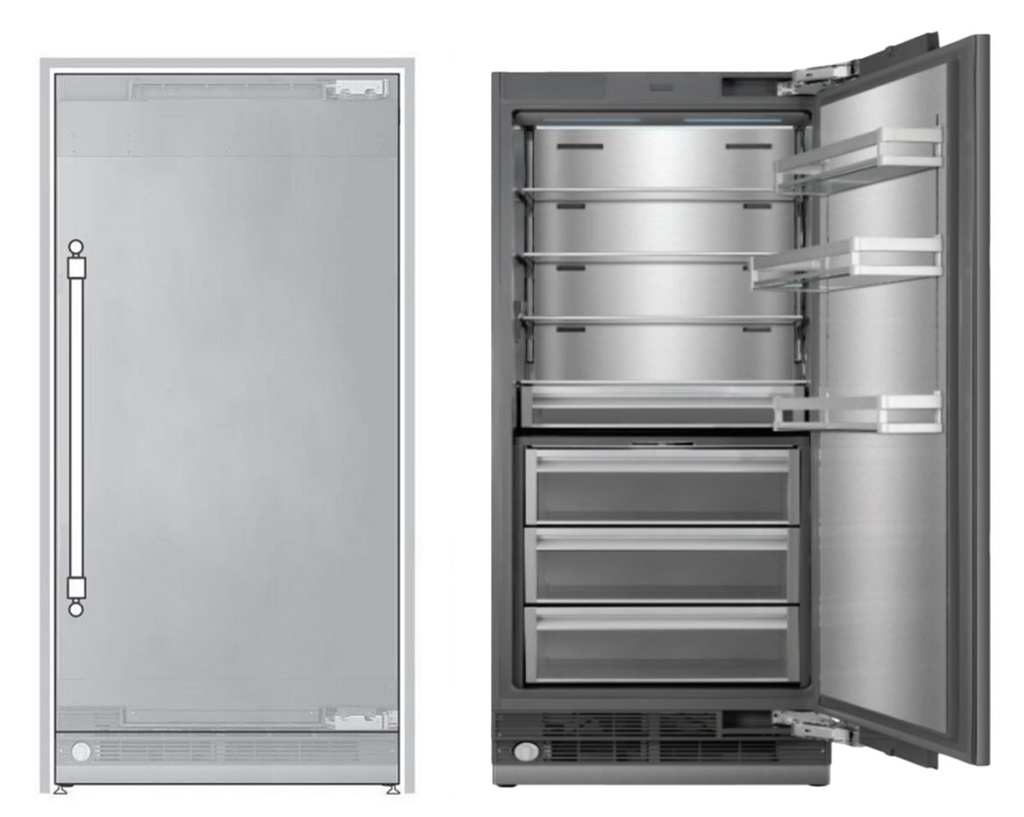 ILVE URFC36SNW 36 inch Refrigerator Column with 20.1 cu. ft. Capacity, Internal Water Dispenser, Reversible Door