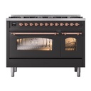 ILVE UP488NMPMGPLP Nostalgie II 48 inch Dual Fuel Range Copper Trim Bundle Including EN48P82211 Copper Knobs and Handles (Limited Edition)