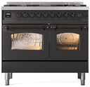 ILVE UPD406NMPMGB Nostalgie II 40 inch Dual Fuel Range Burnished Trim Bundle Including EN40B62211 Burnished Knobs and Handles (Limited Edition)