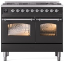 ILVE UPD406NMPMGC Nostalgie II 40 inch Dual Fuel Range Chrome Trim Bundle Including EN40C62211 Chrome Knobs and Handles (Limited Edition)