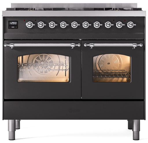 [UPD406NMPMGC] ILVE UPD406NMPMGC Nostalgie II 40 inch Dual Fuel Range Chrome Trim Bundle Including EN40C62211 Chrome Knobs and Handles (Limited Edition)