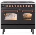 ILVE UPD406NMPMGPLP Nostalgie II 40 inch Dual Fuel Liquid Propane Range Copper Trim Bundle Including EN40P62211 Copper Knobs and Handles (Limited Edition)
