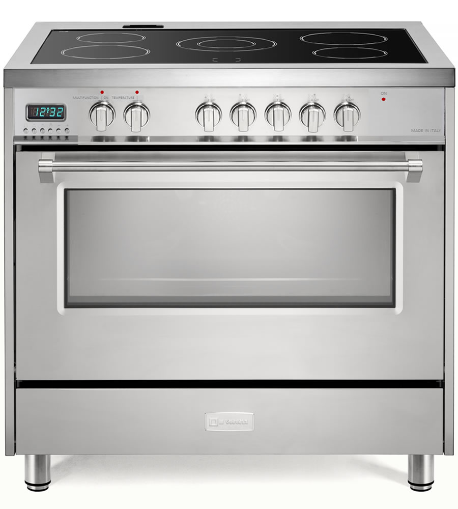 Verona VDFSEE365 36 inch Designer Series Freestanding Electric Range with 5 Elements, 5 cu. ft. Total Oven Capacity, European Convection