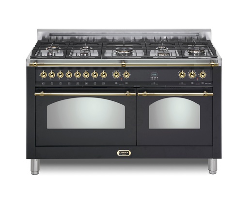Lofra G800 60 inch Dolcevita Series Freestanding Dual Fuel Range with 8 Sealed Brass Burners, 4.92 cu. ft. Total Oven Capacity and True European Convection